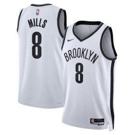 Camiseta Hombre Brooklyn Nets Patty Mills 8 2022-23 Nike Association Edition Blanco Swingman